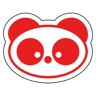 Small Eyed Panda Sticker (Red)